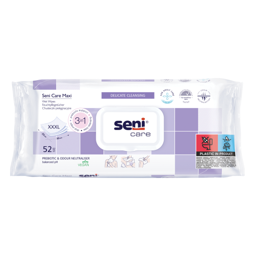 Chusteczki pielęgnacyjne Seni Care MAXI 3w1 XXXL/ 52 sztuki